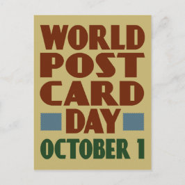 Wereld Briefkaart Dag met  typografie