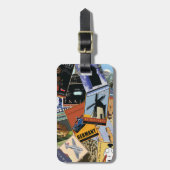 Wereld collage bagagelabel (Voorkant verticaal)