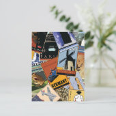 Wereld collage briefkaart (Staand voorkant)
