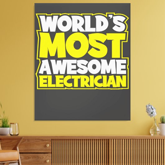 Wereld de Geweldige elektricien Canvas Afdruk (Insitu (Woonkamer))