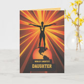 Wereld de grootste dochters trofee Gegroet Kaart (Gele Bloem)