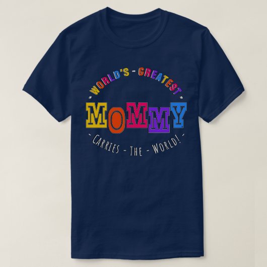 Wereld de grootste mama draagt de wereld t-shirt (Design voorkant)