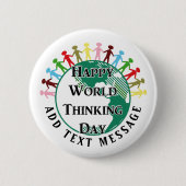Wereld Denkdag Pinback Knop Ronde Button 5,7 Cm (Voorkant)
