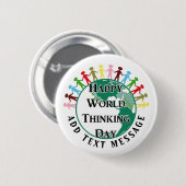Wereld Denkdag Pinback Knop Ronde Button 5,7 Cm (Voorkant /achterkant)