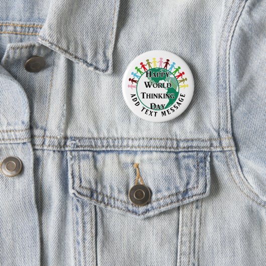 Wereld Denkdag Pinback Knop Ronde Button 5,7 Cm (In situ)