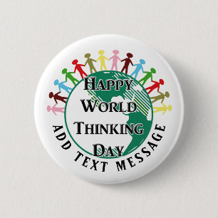 Wereld denking Day Pinback-Button Ronde Button 5,7 Cm