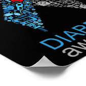 Wereld Diabetes Dag Diabetes Awareness Ribbon Poster (Hoek)