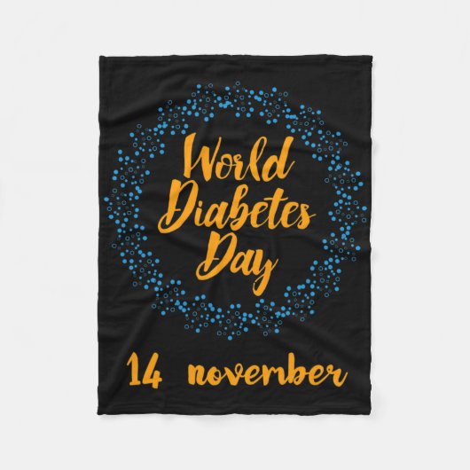 Wereld Diabetes Dag Fleece Deken (Voorkant)
