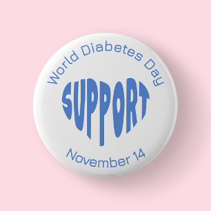 Wereld Diabetes Dag Ondersteuning Awareness Knop Ronde Button 5,7 Cm