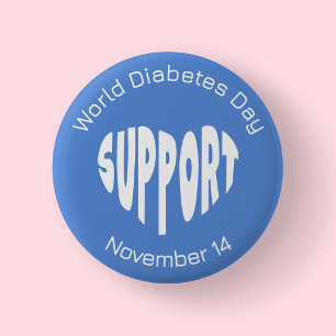 Wereld Diabetes Dag Ondersteuning Bewustzijn Ronde Button 5,7 Cm