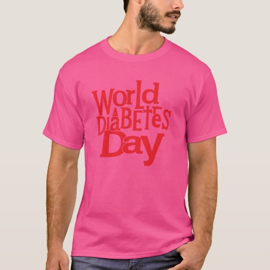 Wereld Diabetes Dag Silhouet Vector Illustratie T-shirt (Voorkant)