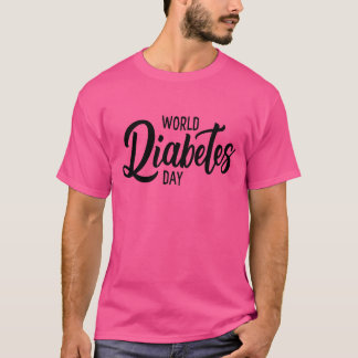Wereld Diabetes Dag Silhouet Vector Illustratie T-shirt