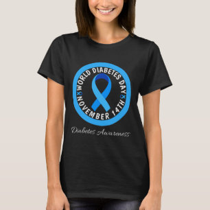 Wereld Diabetes Dag Type 1 Type 2 Diabetes Bewustz T-shirt