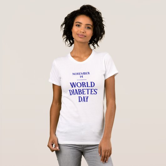 Wereld Diabetes Dag Witte Vrouw T-shirt (Voorkant volledig)