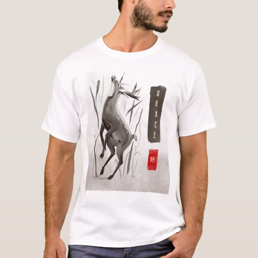 Wereld Dierendag - Grace 野 (Wild Deer) T-shirt (Voorkant)