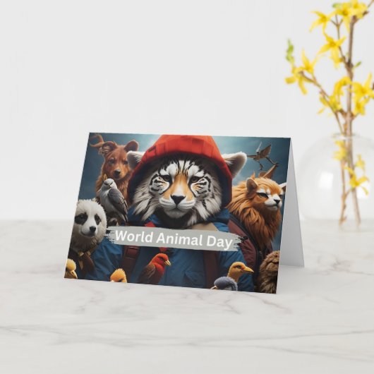 Wereld Dierendag  Kaart (Gele Bloem)