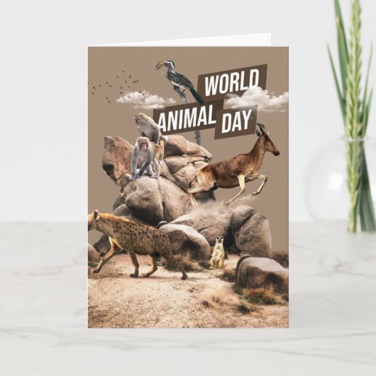 Wereld Dierendag Kaart (Voorkant)