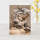 Wereld Dierendag Kaart (Gele Bloem)