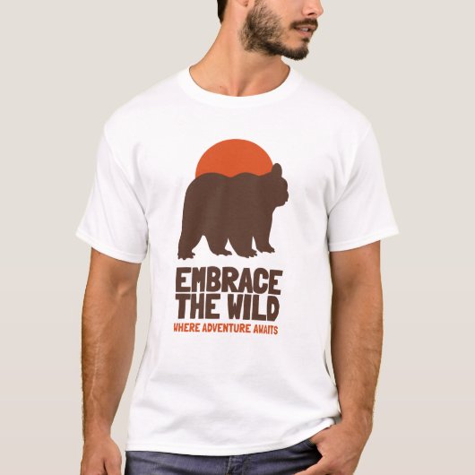 Wereld Dierendag - Omarm het Wilde Beer T-shirt (Voorkant)