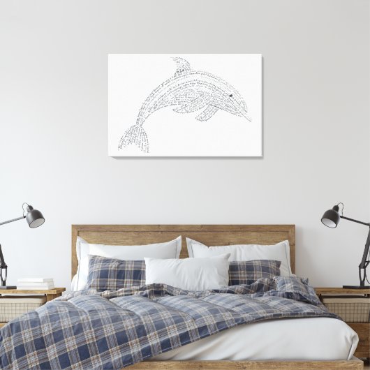 Wereld Dolfijn Canvas Print (Insitu (Slaapkamer))