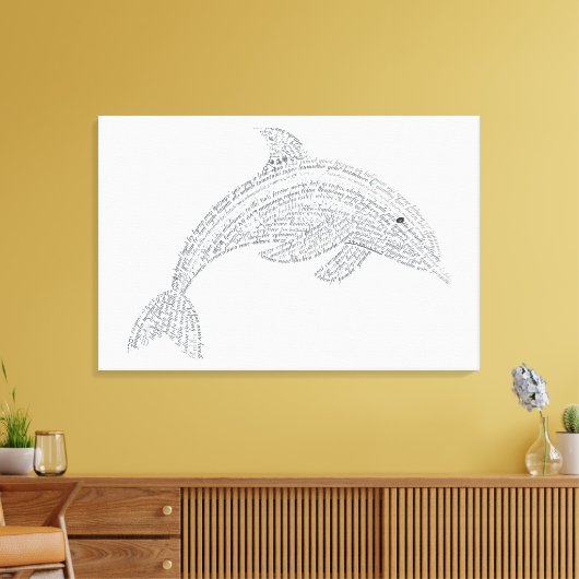 Wereld Dolfijn Canvas Print (Insitu (Woonkamer))
