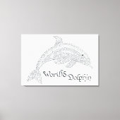 Wereld Dolfijn Canvas Print - met titel (Voorkant)