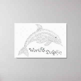 Wereld Dolfijn Canvas Print - met titel