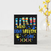 Wereld down Syndrome Day Awareness Sockets Direct  Kaart (Gele Bloem)
