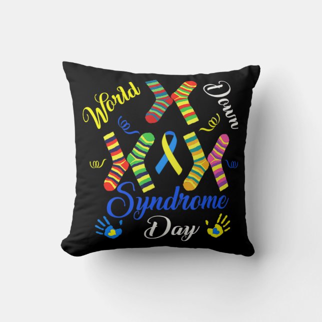 Wereld down Syndrome Day Awareness Sockets Direct  Kussen (Voorkant)