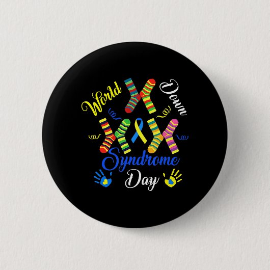 Wereld down Syndrome Day Awareness Sockets Direct Ronde Button 5,7 Cm (Voorkant)