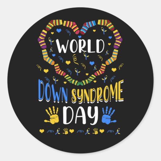 Wereld down Syndrome Day Awareness Sockets Direct  Ronde Sticker (Voorkant)