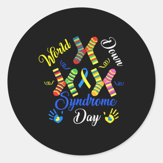 Wereld down Syndrome Day Awareness Sockets Direct  Ronde Sticker (Voorkant)