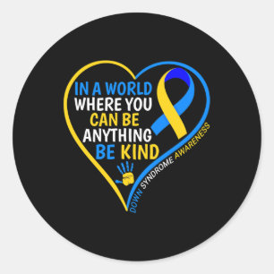 Wereld Down Syndroom Dag Be Kind Down Syndroom Awa Ronde Sticker