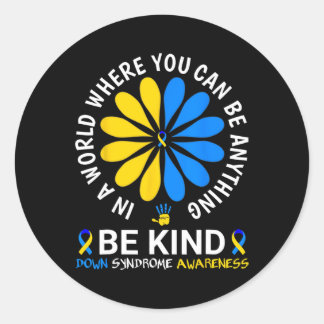 Wereld Down Syndroom Dag Be Kind Down Syndroom Awa Ronde Sticker