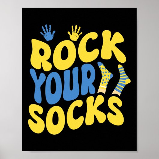 Wereld Down Syndroom Dag Rock Your Socks Groovy Poster (Voorkant)