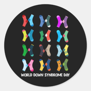 Wereld Down Syndroom Dag Sokken WDSD Ronde Sticker