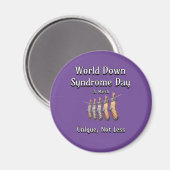 Wereld Down Syndroom Dag. Uniek, niet minder Magneet (Voorkant / Achterkant)