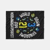 Wereld downsyndroom bewustzijn ondersteuning manne fleece deken (Voorkant (Horizontaal))