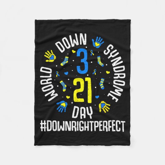 Wereld downsyndroom bewustzijn ondersteuning manne fleece deken (Voorkant)