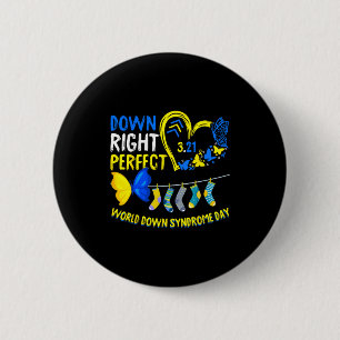 Wereld downsyndroom dag 21 maart helemaal perfect ronde button 5,7 cm