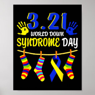 Wereld Downsyndroom Dag Bewustzijn Soks 21 Maart Poster