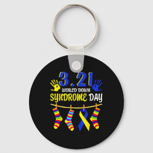 Wereld Downsyndroom Dag Bewustzijn Soks 21 Maart Sleutelhanger