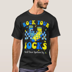Wereld downsyndroom dag rock sokken bewustzijn t-shirt