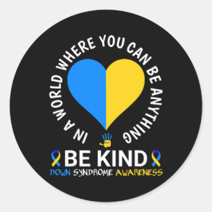 Wereld Downsyndroom Dag Wees Aardig Downsyndroom B Ronde Sticker