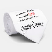 Wereld draait om Chinees Crested Stropdas (Opgerold)