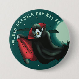 Wereld Dracula Dag, vampier Ronde Button 7,6 Cm