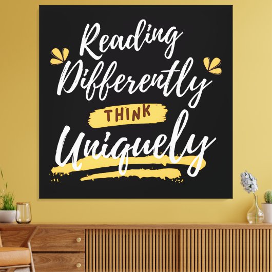 Wereld dyslexie bewustzijn canvas afdruk (Insitu (Woonkamer))