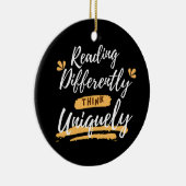 Wereld dyslexie bewustzijn keramisch ornament (Rechts)