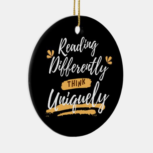 Wereld dyslexie bewustzijn keramisch ornament (Rechts)