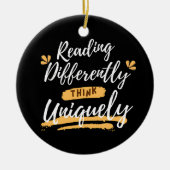 Wereld dyslexie bewustzijn keramisch ornament (Voorkant)